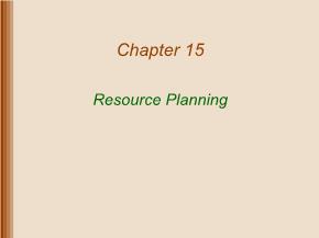 Quản trị kinh doanh - Chapter 15: Resource planning