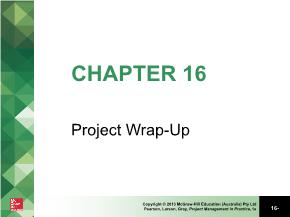 Quản trị kinh doanh - Chapter 16: Project wrap - Up