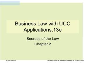 Quản trị kinh doanh - Chapter 2: Business law with ucc applications,13e