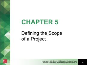 Quản trị kinh doanh - Chapter 5: Defining the scope of a project