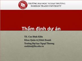 Quản trị kinh doanh - Thẩm định dự án