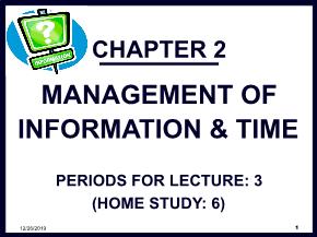 Quản trị văn phòng - Chapter 2: Management of information & time