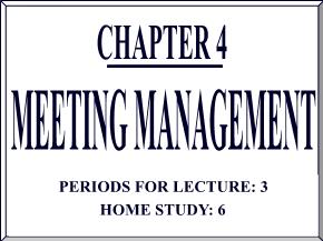 Quản trị văn phòng - Chapter 4: Meeting management