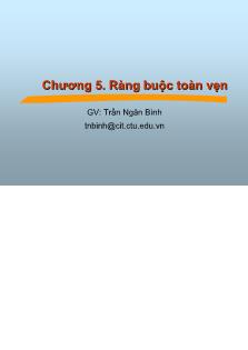 Tin học ứng dụng - Chương 5: Ràng buộc toàn vẹn