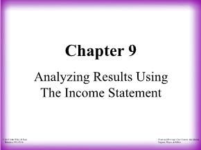 Analyzing Results Using The Income Statement