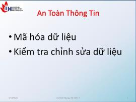 Bài giảng An toàn thông tin