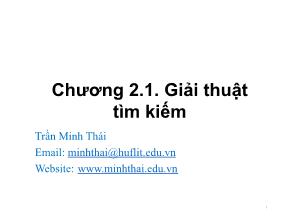 Bài giảng Cấu trúc dữ liệu và giải thuật - Chương 2: Giải thuật tìm kiếm