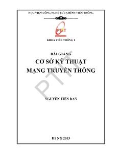 Bài giảng Cơ sở kỹ thuật mạng truyền thông