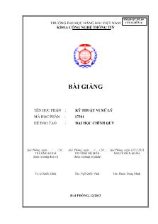 Bài giảng Kỹ thuật vi xử lý - Đại học Hàng Hải