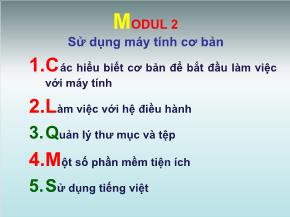 Bài giảng Ôn tập Tin học cơ bản - Võ Minh Đức - Modul 2: Sử dụng máy tính cơ bản