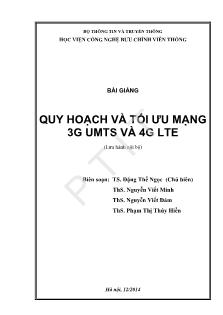 Bài giảng Quy hoạch và tối ưu mạng 3G UMTS và 4G LTE