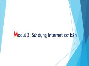 Bài giảng Tin học cơ bản - Võ Minh Đức - Modul 3: Sử dụng Internet cơ bản
