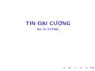 Bài giảng Tin học đại cương - Bài 10: String