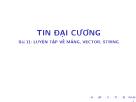 Bài giảng Tin học đại cương - Bài 11: Luyện tập về mảng, vector, String