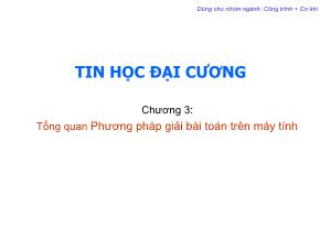 Bài giảng Tin học đại cương - Trần Quang Diệu - Chương 3: Tổng quan phương pháp giải bài toán trên máy tính