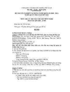 Đề thi tốt nghiệp cao đẳng nghề môn Lý thuyết chuyên môn nghề Quản trị CSDL - Mã đề thi QTCSDL - LT05