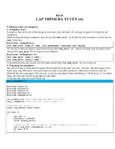 Giáo trình Linux - Bài 6b: Lập trình đa tuyến (Tiếp theo)