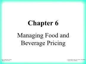 Managing Food and Beverage Pricing