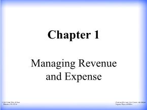 Managing Revenue and Expense