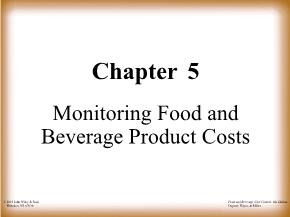 Monitoring Food and Beverage Product Costs