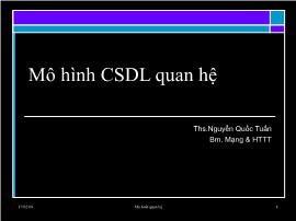 Nhập môn Hệ quản trị Access - Mô hình CSDL quan hệ