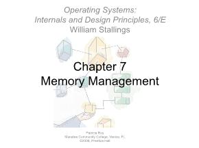 Operating Systems: Internals and Design Principles, 6/E William Stallings - Chapter 7: Memory Management