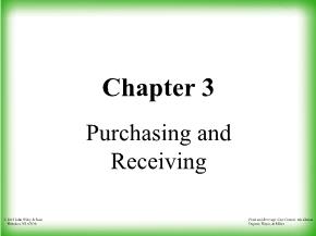 Purchasing and Receiving