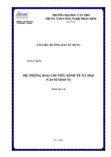 Tài liệu hướng dẫn sử dụng Hệ thống báo chỉ tiêu kinh tế xã hội (Dành cho Cán bộ quản lý)