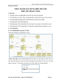 Thực hành Phân tích thiết kế hướng đối tượng - Bài thực hành 02: Thực hành xây dựng biểu đồ lớp, biểu đồ trạng thái