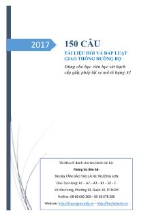 150 câu tài liệu hỏi và đáp luật giao thông đường bộ