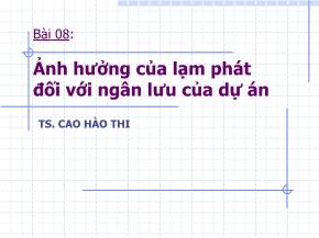 Ảnh hưởng của lạm phát đối với ngân lưu của dự án