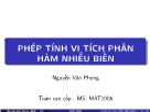 Bài giảng Đại số tuyến tính - Nguyễn Văn Phong - Phần: Phép tính vi tích phân hàm nhiều biến