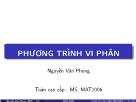 Bài giảng Đại số tuyến tính - Nguyễn Văn Phong - Phần: Phương trình vi phân