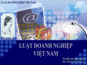 Bài giảng Luật doanh nghiệp Việt Nam - Bùi Quang Xuân