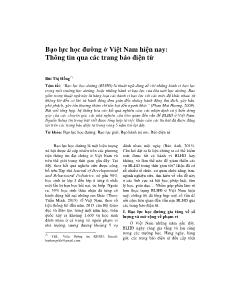 Bạo lực học đường ở Việt Nam hiện nay: Thông tin qua các trang báo điện tử