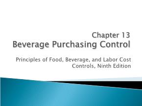 Beverage Purchasing Control