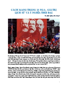 Cách mạng tháng 10 Nga - Giá trị lịch sử và ý nghĩa thời đại