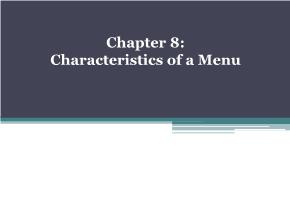 Characteristics of a Menu
