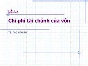 Chi phí tài chánh của vốn