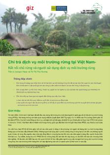 Chi trả dịch vụ môi trường rừng tại Việt Nam - Kết nối chủ rừng và người sử dụng dịch vụ môi trường rừng