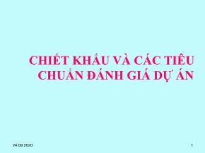 Chiết khấu và các tiêu chuẩn đánh giá dự án