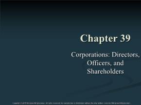 Corporations: Directors, Officers, and Shareholders