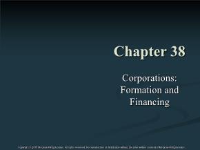 Corporations: Formation and Financing