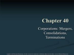 Corporations: Mergers, Consolidations, Terminations
