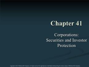 Corporations: Securities and Investor Protection
