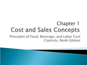 Cost and Sales Concepts