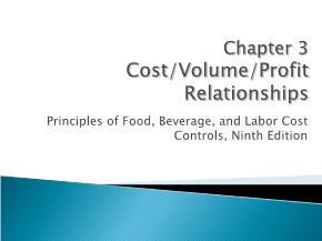 Cost/Volume/Profit Relationships