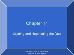 Crafting and Negotiating the Deal