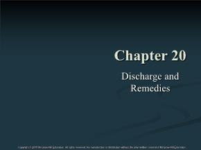 Discharge and Remedies