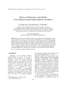 Effects of Glutamate on the Reflex of Circulatory System under Hypoxic Condition